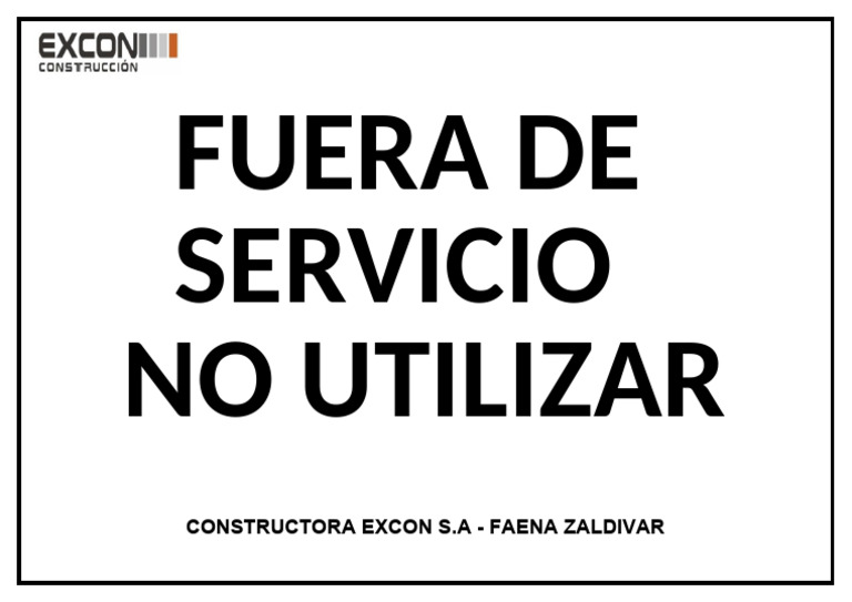Fuera de Servicio Letrero | PDF