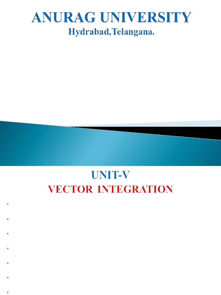 Vector Integration Theorems Unit-V-1 | PDF | Mathematics | Mathematical ...