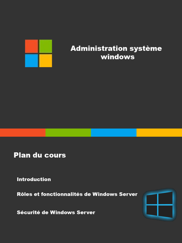 Chapitre 1 - Administration Et Sécurité Windows SERVER | PDF | Active ...