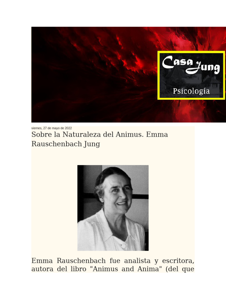 EmaJung SobreLaNaturalezaDelAnimus | PDF | Pensamiento | Mujer