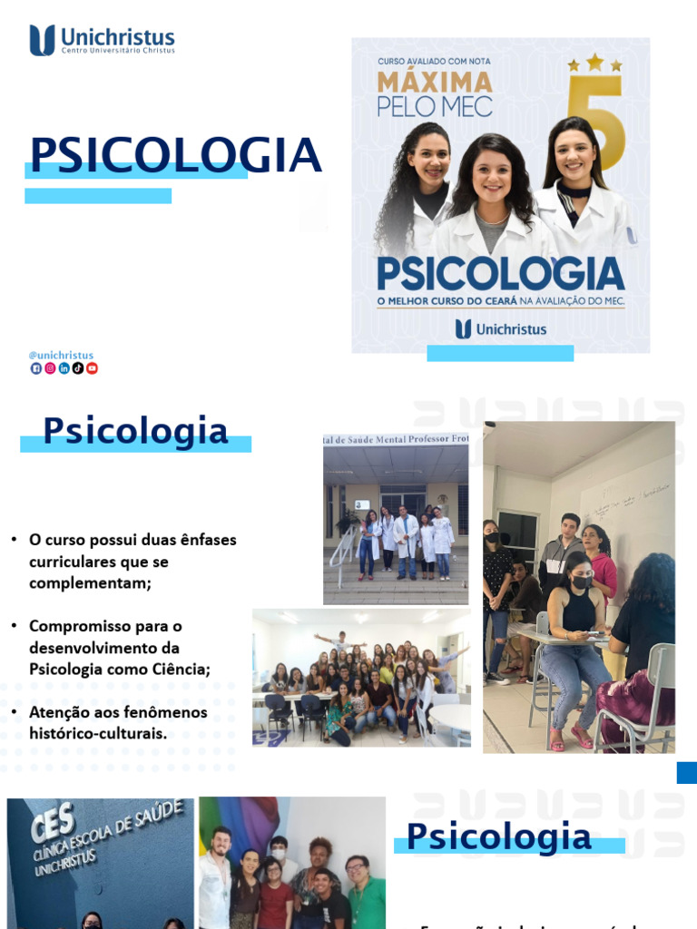 Apresentação Do Curso - Psicologia | PDF | Psicologia | Pedagogia
