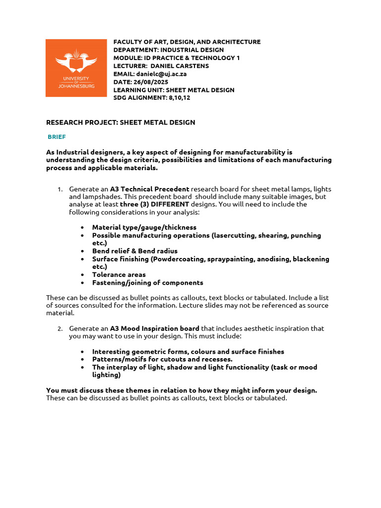 2025 Id Practice 1 Technology 1 - Sheet Metal Research | PDF