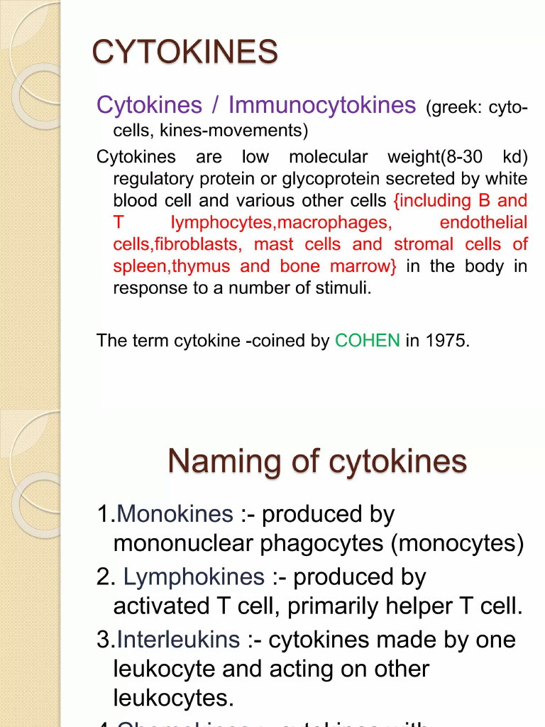 Chemokines and Cytokines | PDF