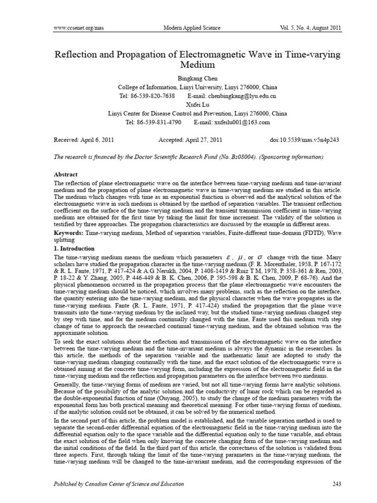 Reflection and Propagation of Electromagnetic Wave | PDF | Waves ...