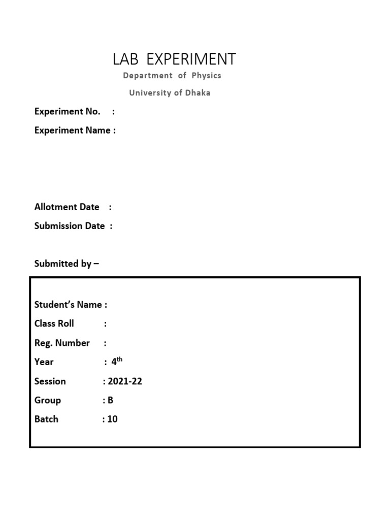 Lab Experiment | PDF