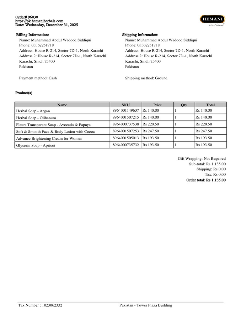 Order 96030 | PDF