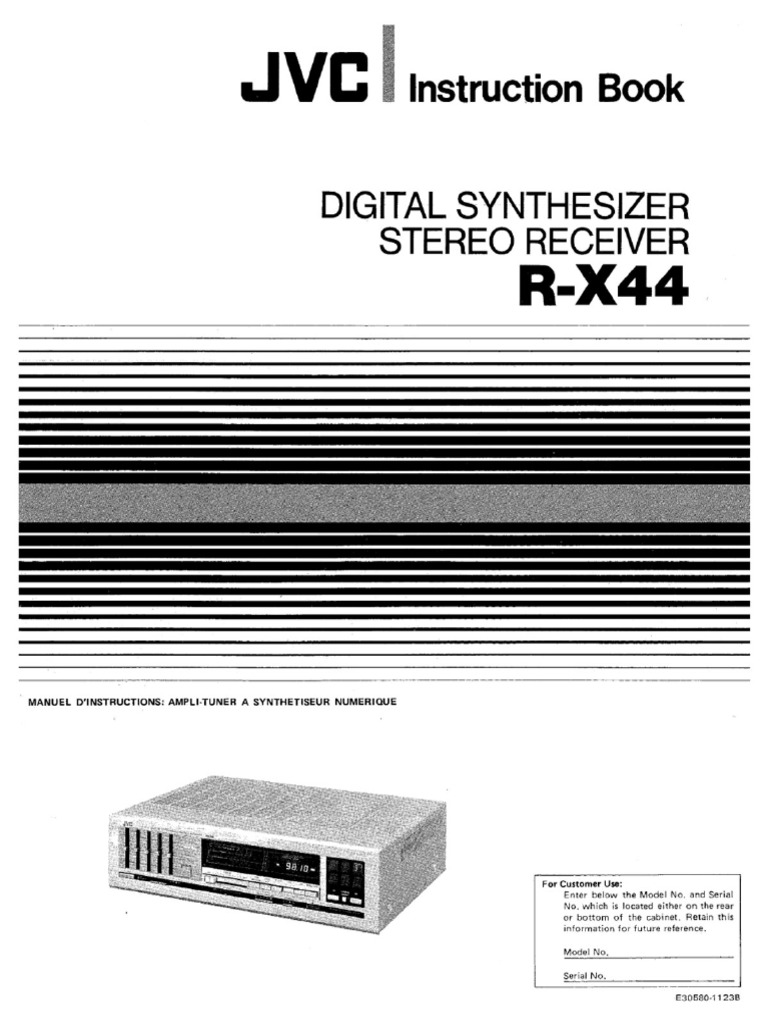 Jvc R-x44 Receiver User Manual | PDF