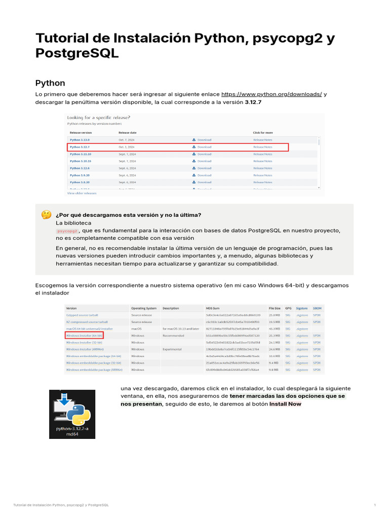 (Tutorial) Instalacion Python Psycopg2 y PostgreSQL | PDF | Python ...