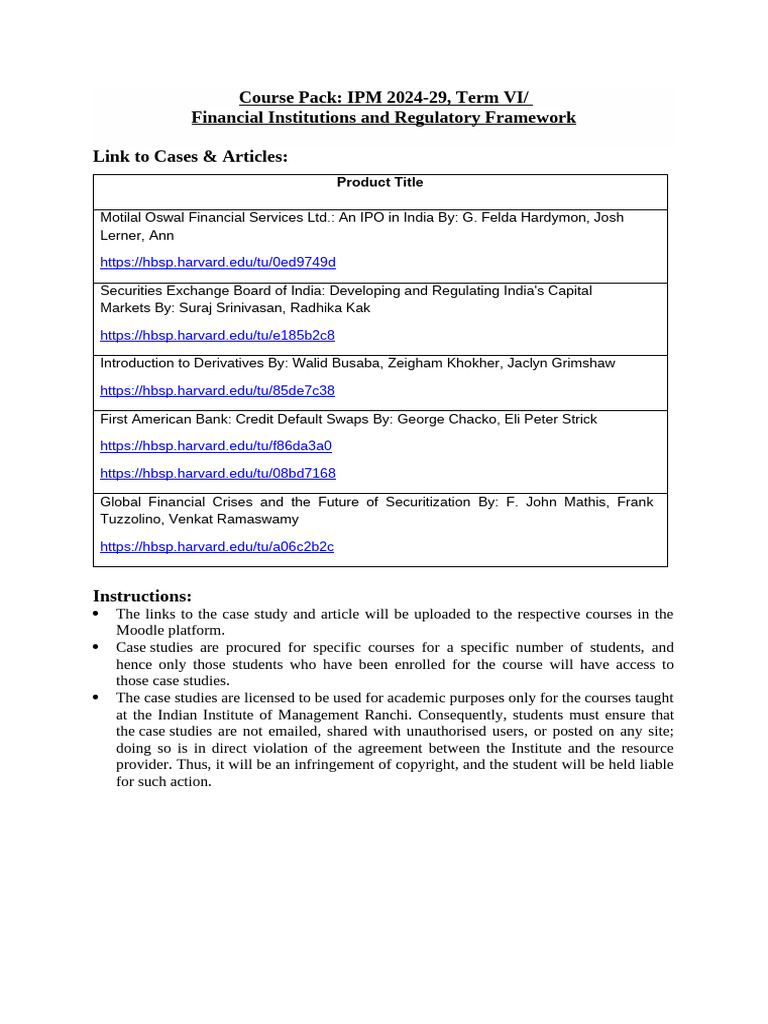 Coursepack FIRF | PDF