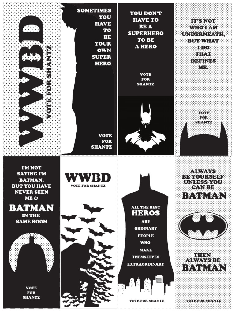 Batman Bookmarks Pintable | PDF | Batman | Dc Comics