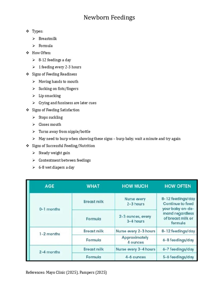 Infant Feeding Handout | PDF