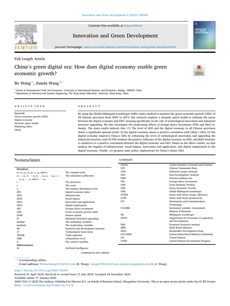 2 China's Green Digital Era How Does Digital Economy Enable Green | PDF ...