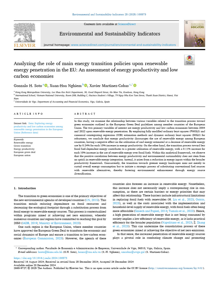 1 Analyzing The Role of Main Energy Transition Policies Upon Renewable ...