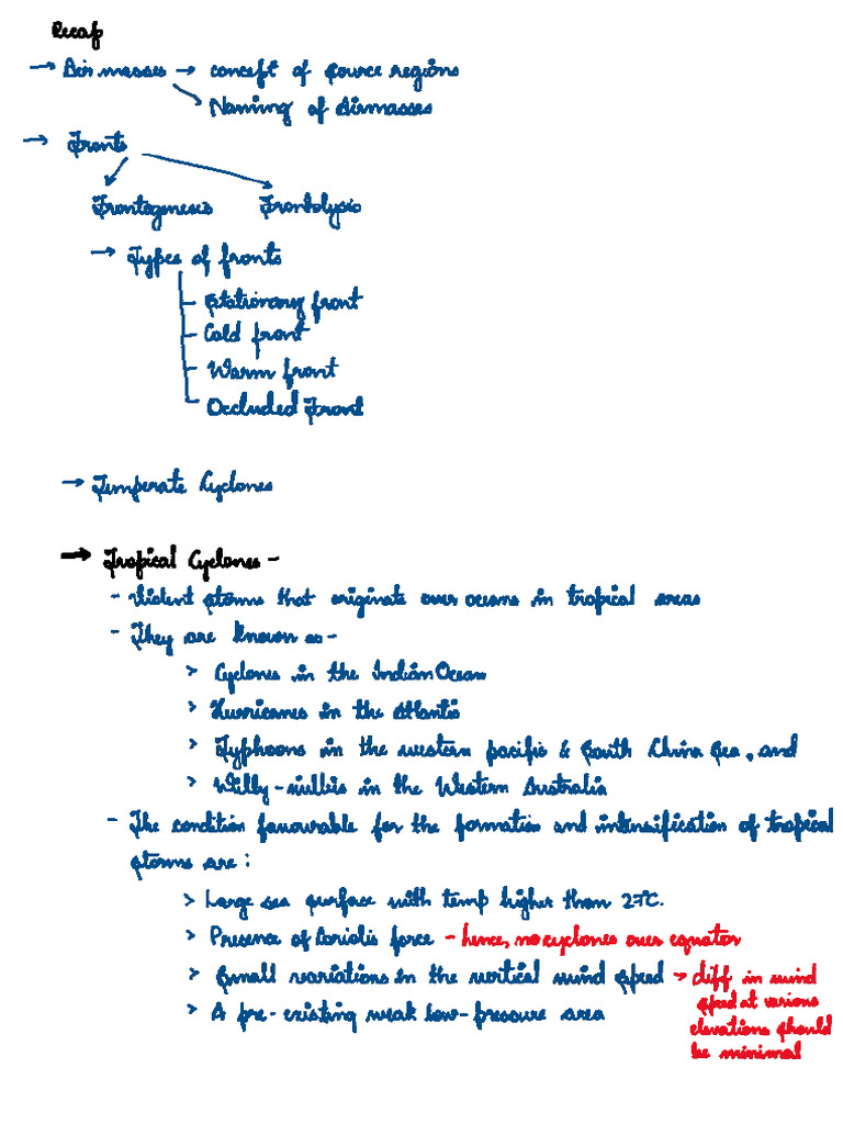 Tropical and Temperate Cyclones | PDF