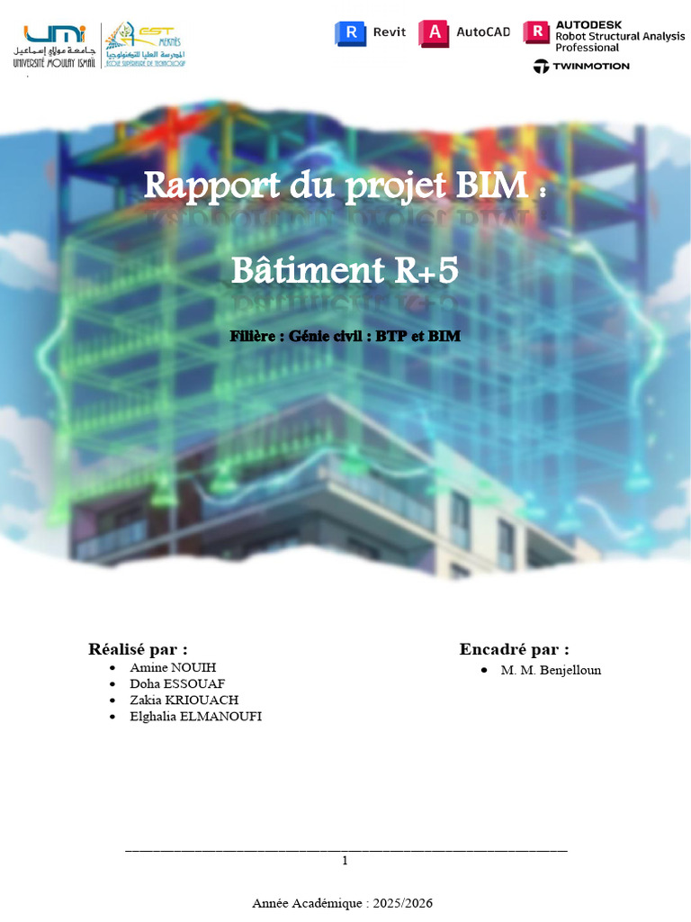 Projet Module BIM Batiment R+5 ESTM | PDF | Béton armé | Génie du bâtiment
