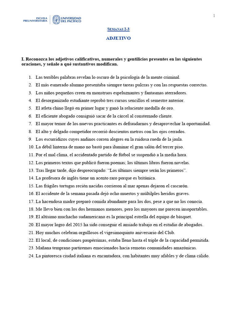 2d-3a Adjetivo (2) (1) | PDF | Adjetivo | Don Quijote