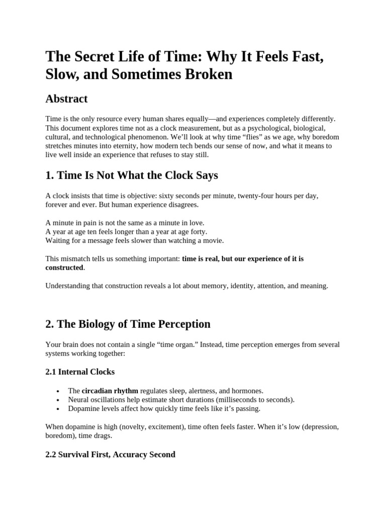 The Secret Life of Time | PDF | Time Perception | Circadian Rhythm