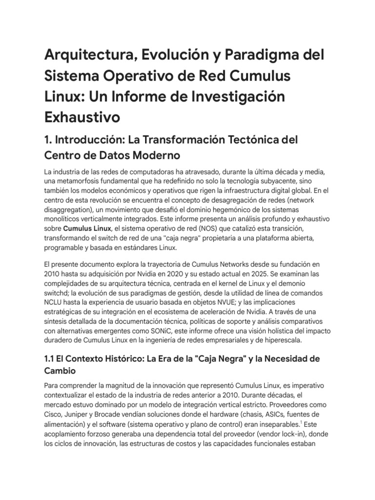 Cumulus Linux - Sistema Operativo de Red | PDF | Ciencias de la ...