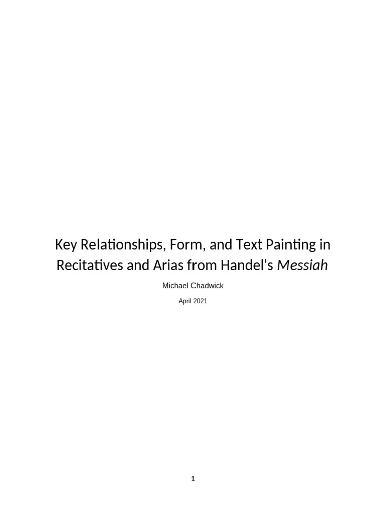 Key Relationships, Form, and Text Painting in Recitatives and Arias ...