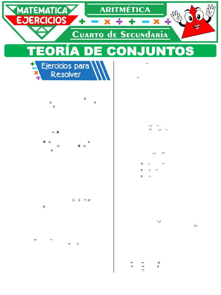Teoria de Conjuntos para Cuarto Grado de Secundaria | PDF | Matemáticas