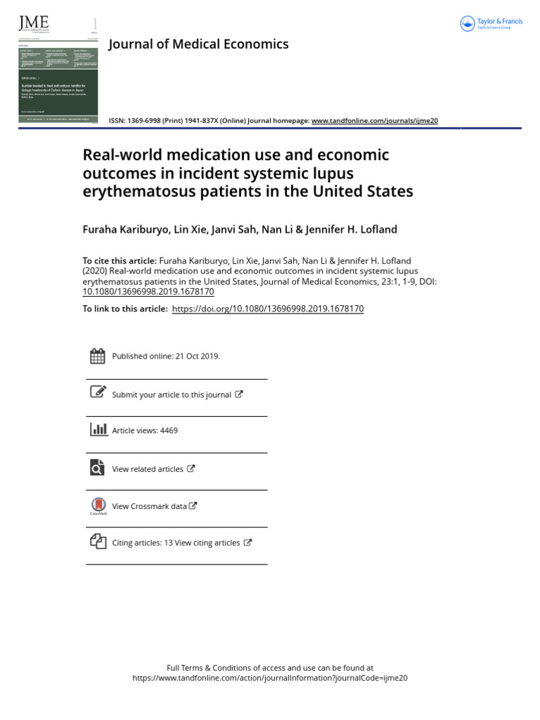 Real-World Medication Use and Economic Outcomes in Incident Systemic ...