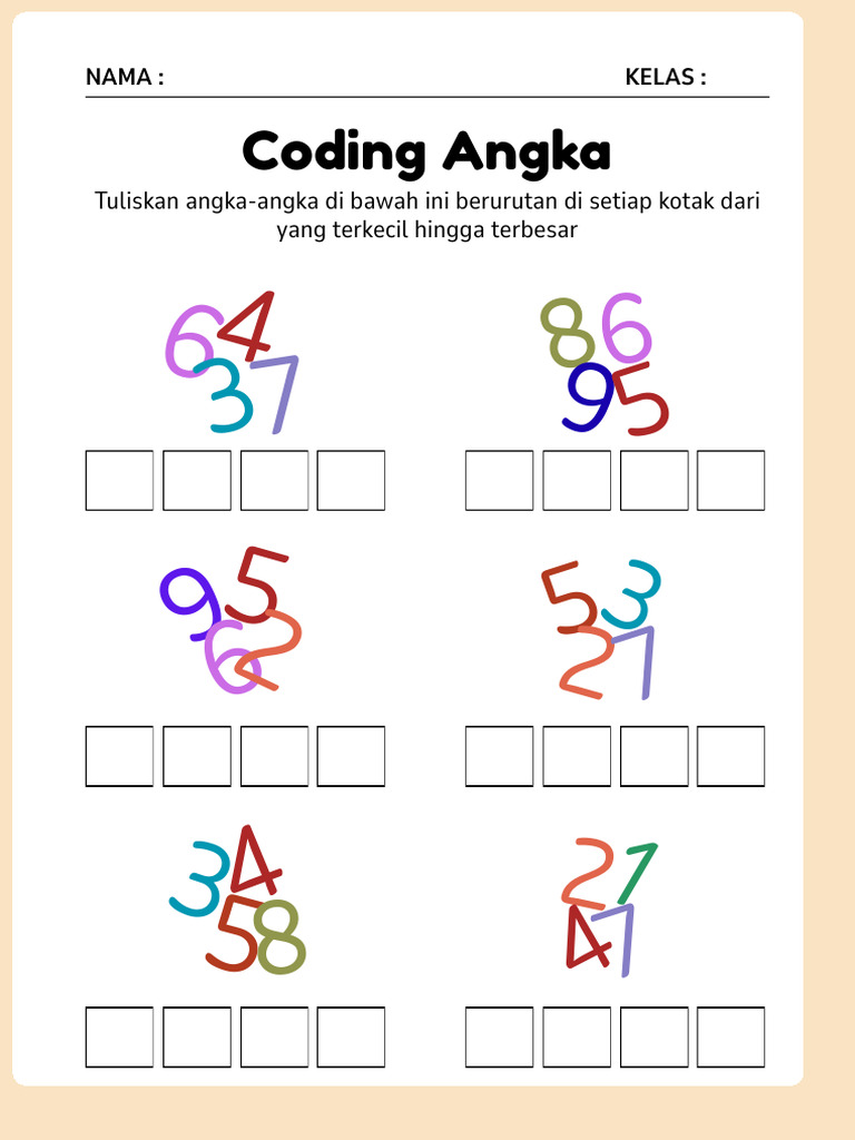 Coding Angka Lembar Kerja Putih Kuning Ilustrasi Sederhana - 20260109 ...