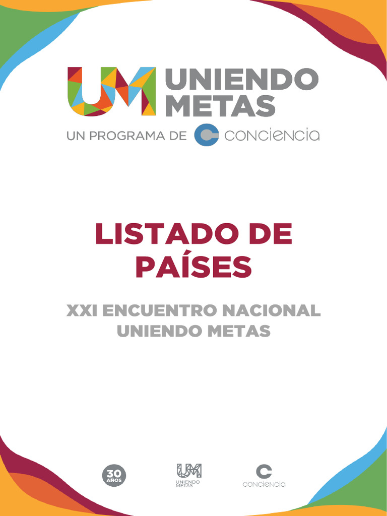Listado de Países - Xxi Encuentro Nacional Uniendo Metas | PDF ...