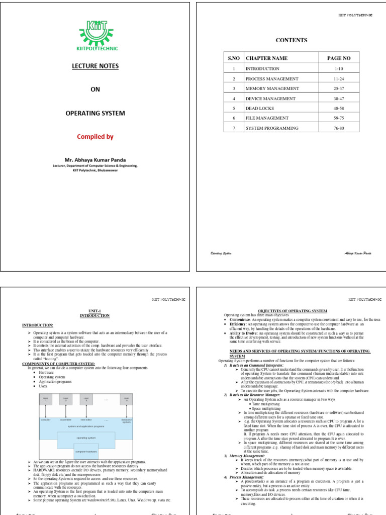 Study-Material CSE 4th Operating-System A.-K.-Panda | PDF | Operating ...