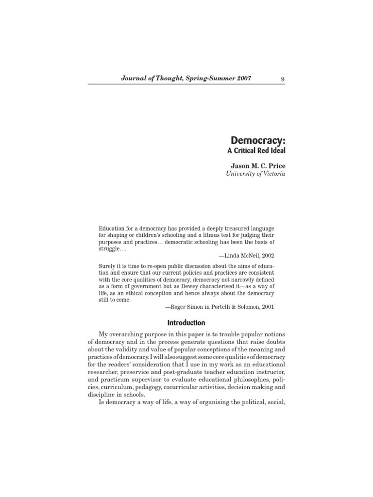 Dwmocracy: A Critical Red Ideal | PDF | Democracy | Political Ideologies