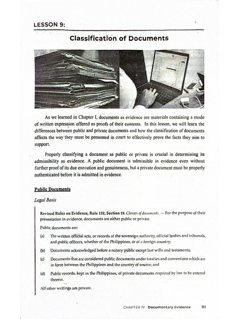 Evidence Classification of Documents | PDF