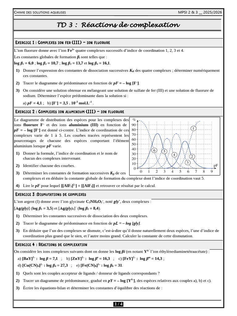 TD3 Complexation 2025-2026 021356 | PDF | Titrage | Chimie