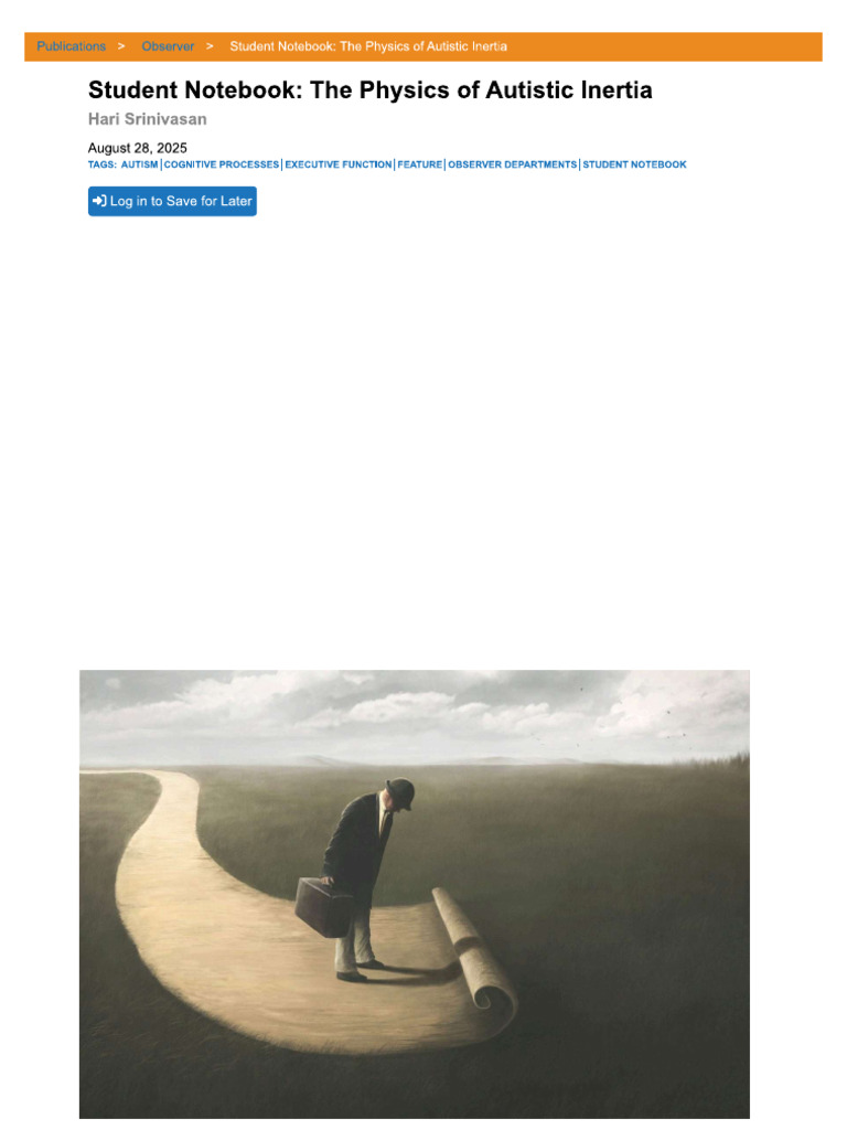Student Notebook - The Physics of Autistic Inertia | PDF