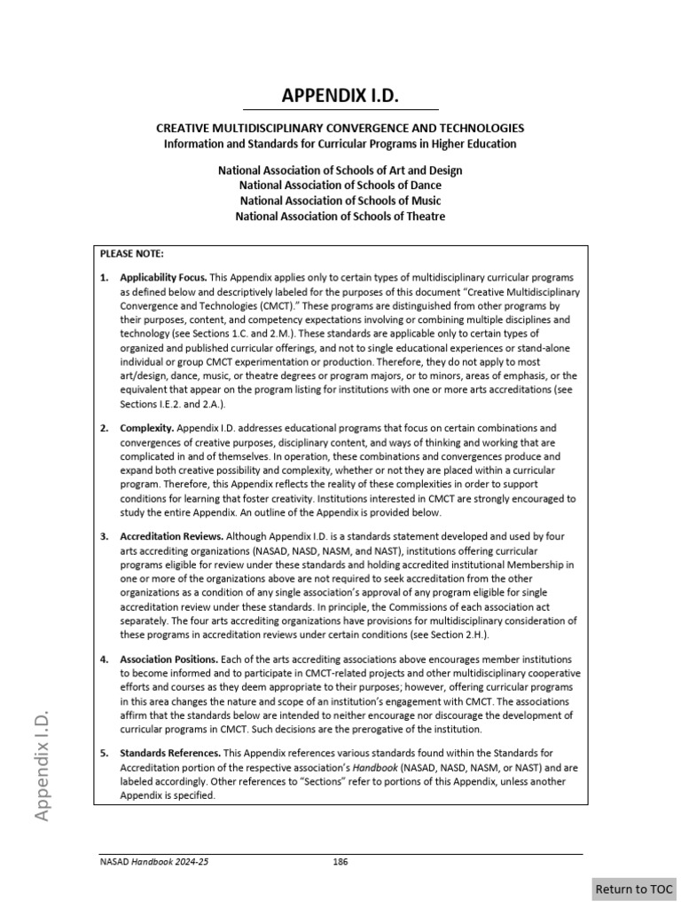 APPENDIX I.D Handbook - Final - 2024 + Roxana | PDF | Curriculum | The Arts