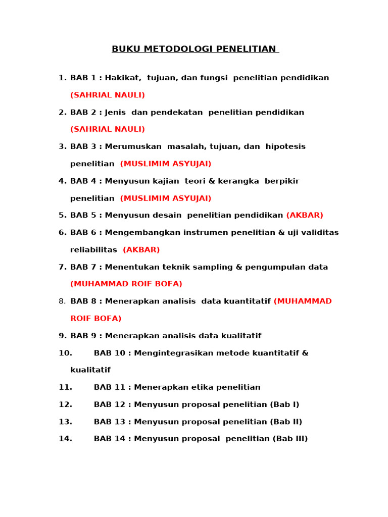 Buku Metodologi Penelitian Roif Punya | PDF