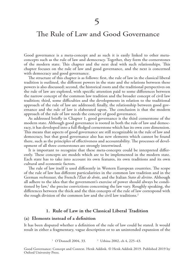 Good Governance 5 The Rule of Law | PDF | Separation Of Powers | Rule ...