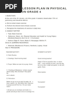 Grade 4 Physical Education Lesson Plan | PDF | Physical Exercise ...