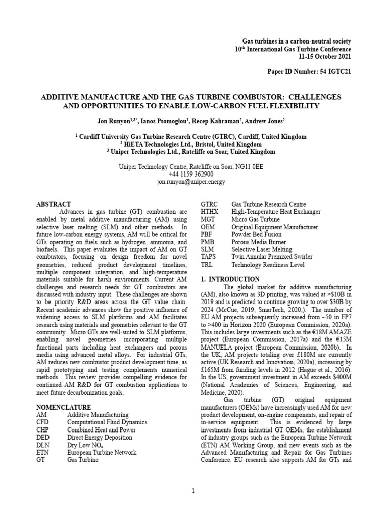 Uniper Jon Runyon Cardiff University HiETA | PDF | Combustion | Energy ...