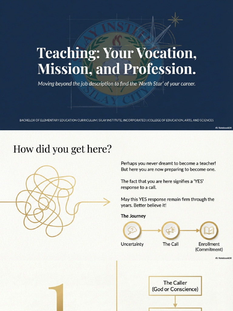 Slide Deck Teaching As A Mission Vocation and Profession | PDF