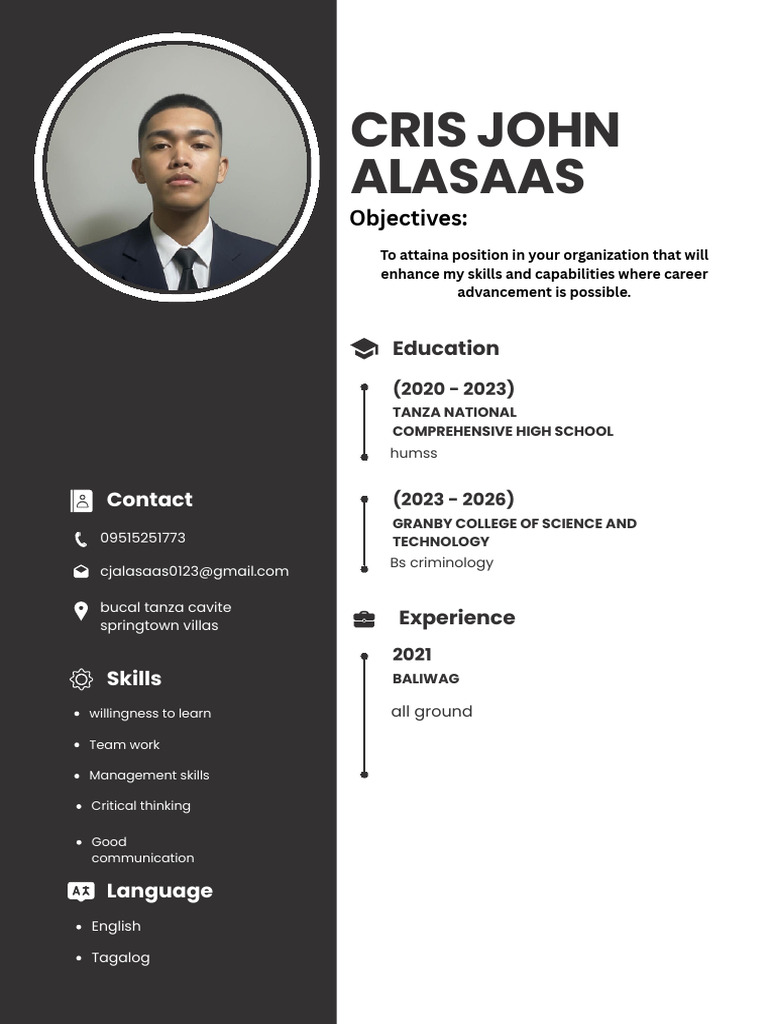 Modern Minimalist CV Resume 2 | PDF