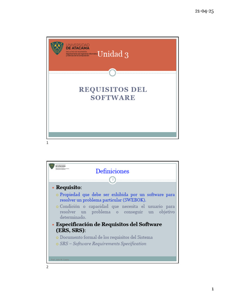 Unidad 3 - Requisitos Del Software | PDF | Software | Usuario (informática)