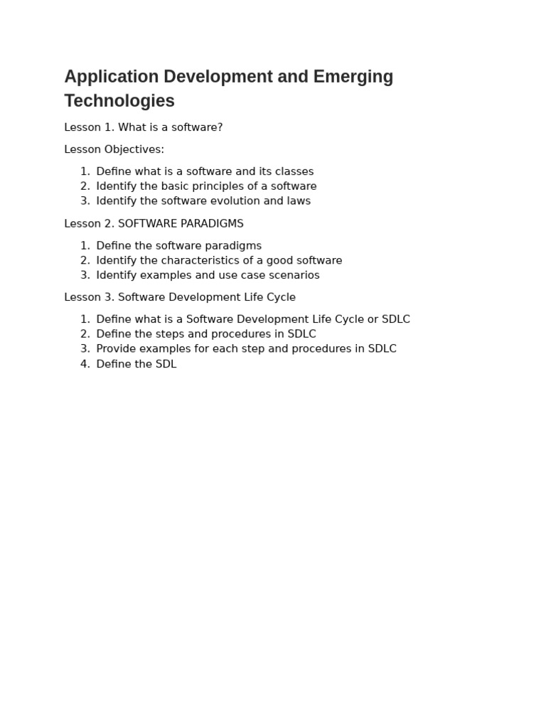 Application Development and Emerging Technologies | PDF