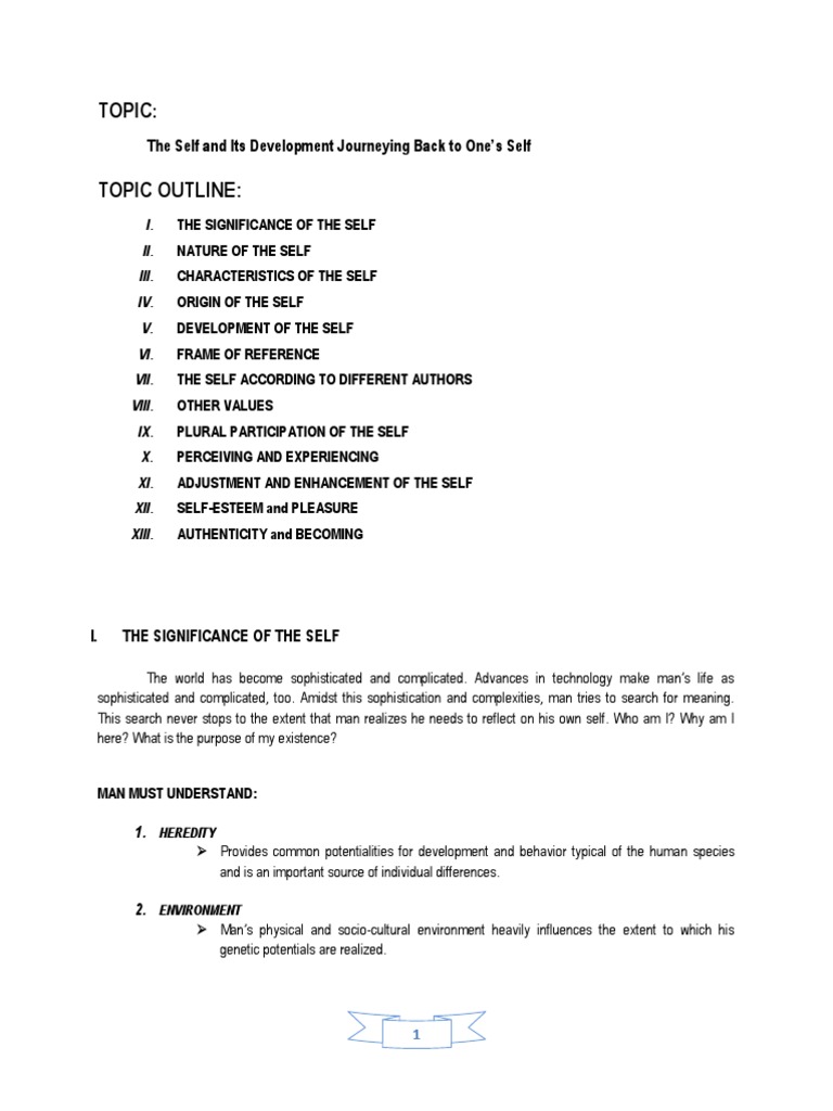 Development of the Self: Key Concepts | PDF | Self Esteem | Self