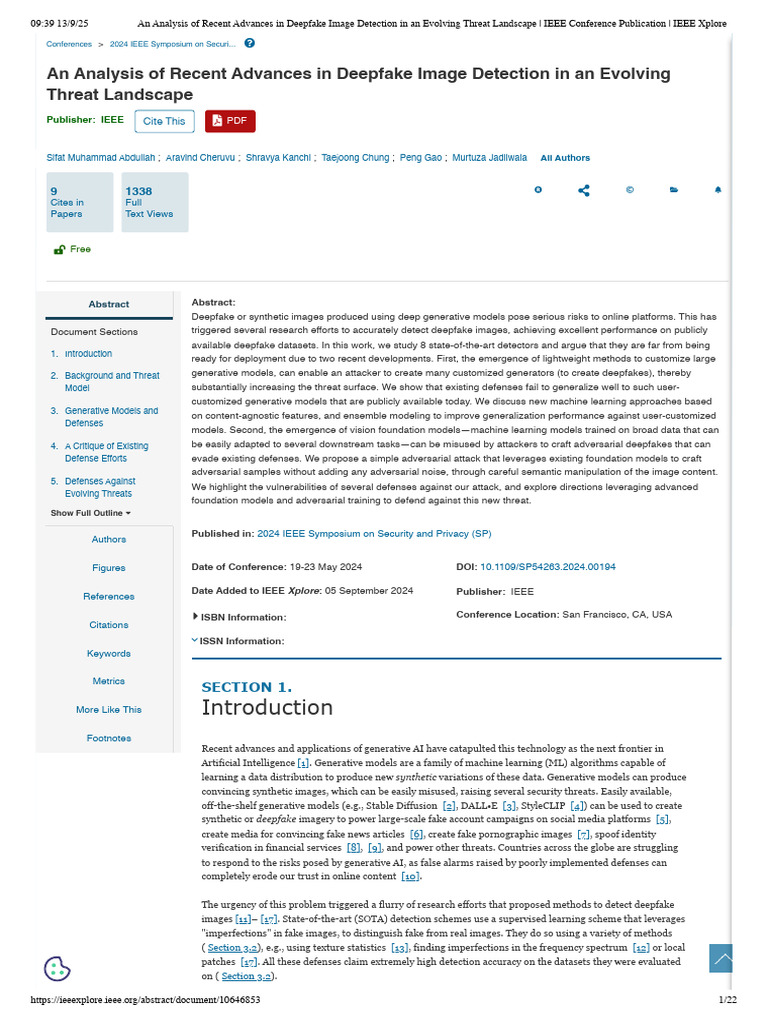 An Analysis of Recent Advances in Deepfake Image Detection in An ...