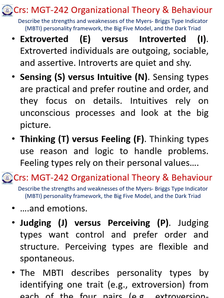 Part 2 Slides | PDF | Dark Triad | Extraversion And Introversion