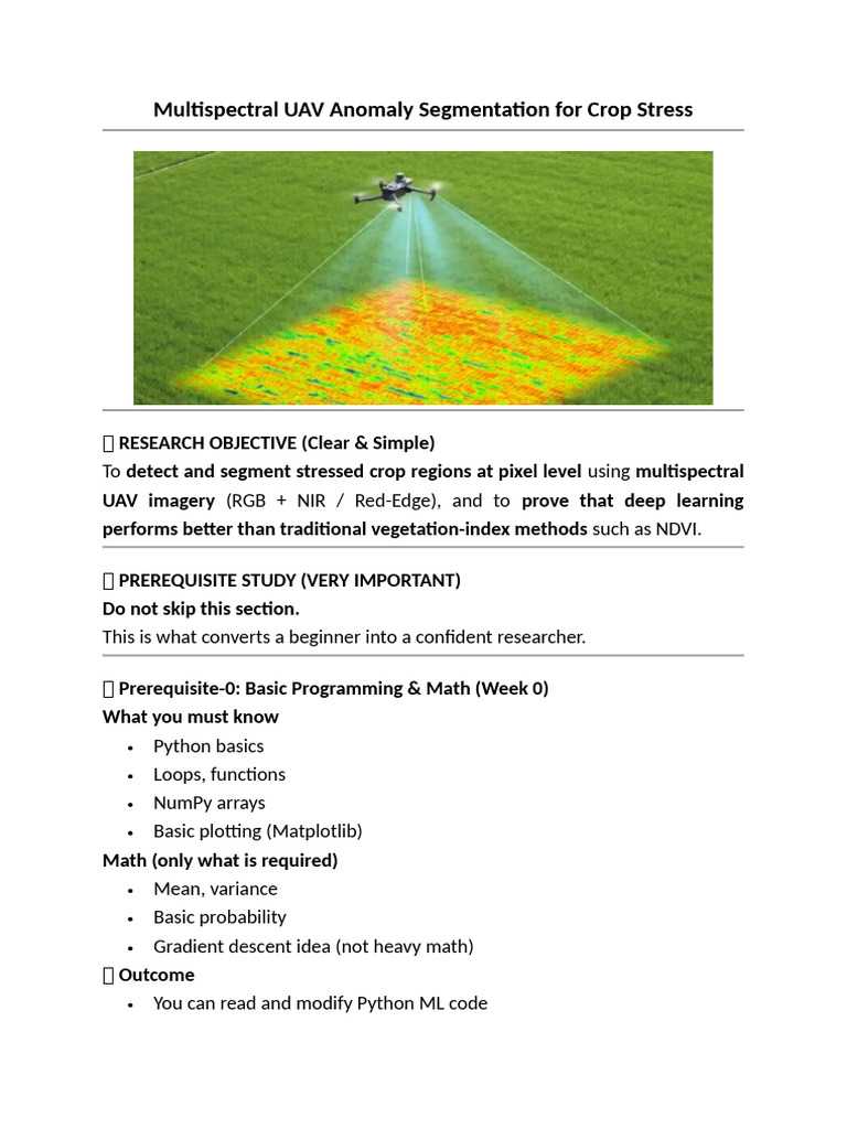 Multispectral UAV Anomaly Segmentation For Crop Stress | PDF | Image ...