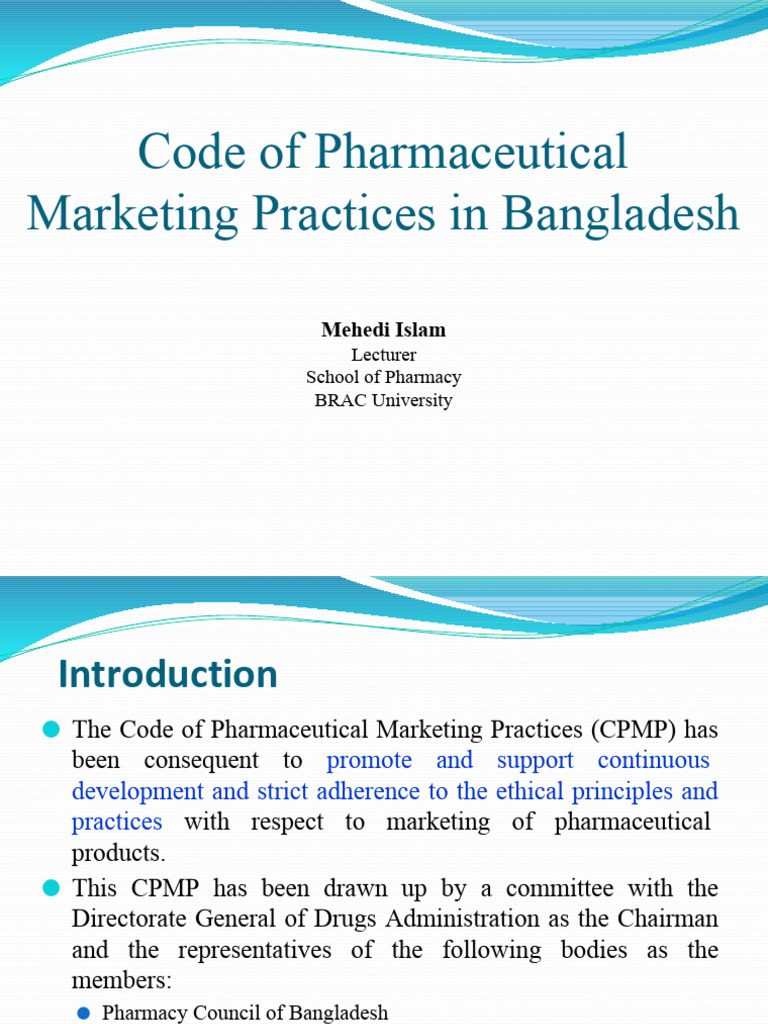 Code of Pharmaceutical | PDF | Pharmacy | Medicine