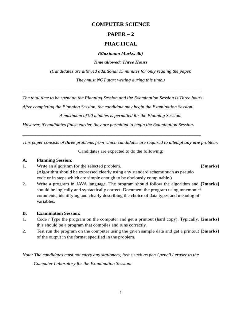ISC 2025 Computer Science Paper 2 Practical | PDF | Computer Program ...