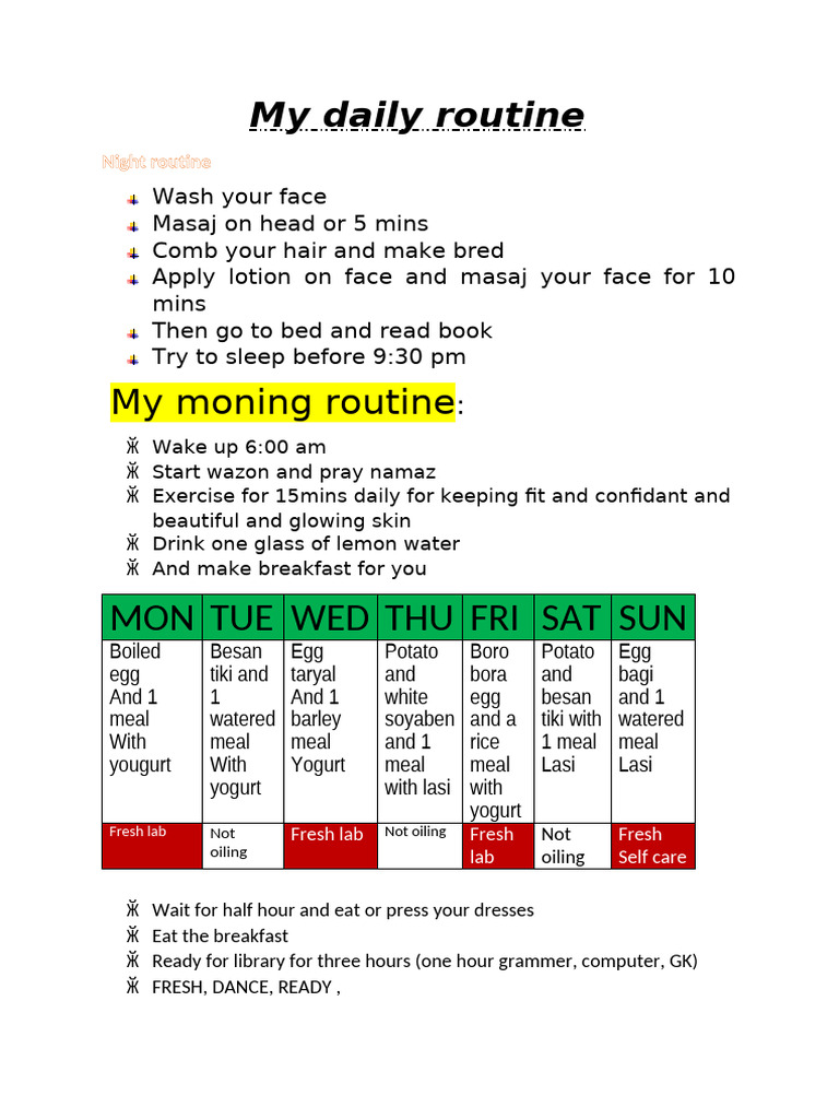 My Daily Routine | PDF