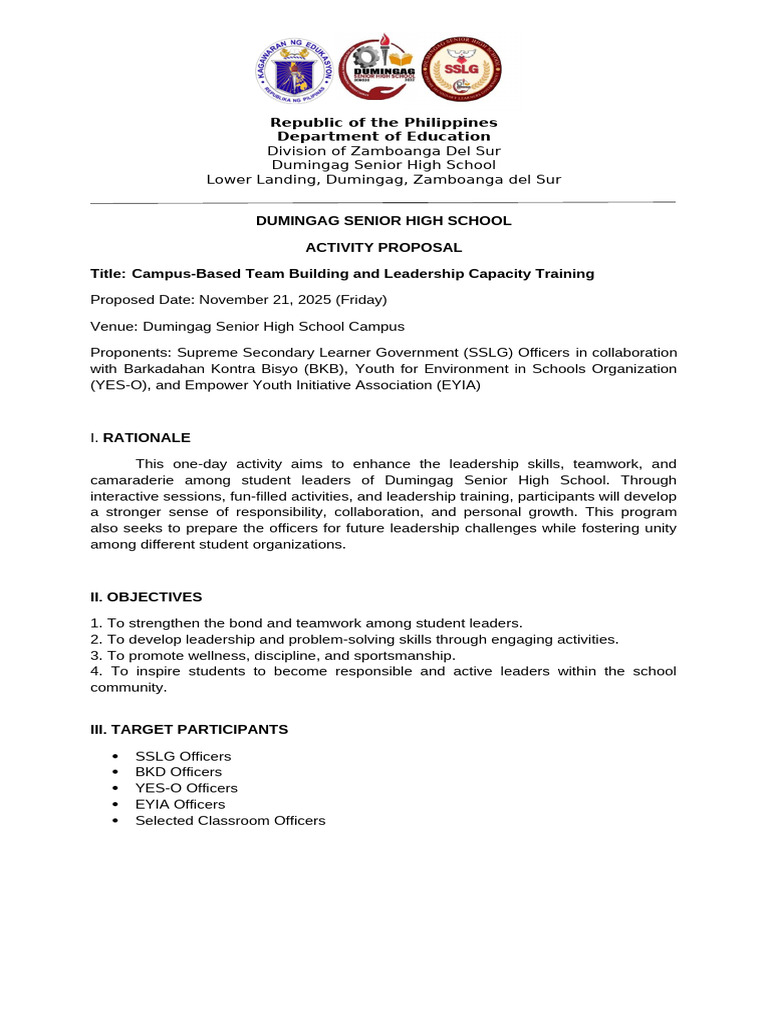 CK Activity Proposal Team Building | PDF | Learning | Behavior Modification