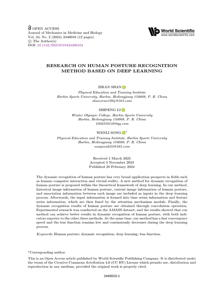 Shan Et Al 2024 Research on Human Posture Recognition Method Based on ...